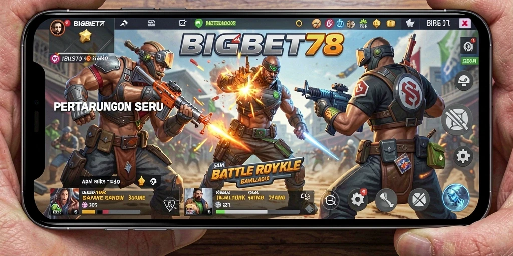 Tangkapan layar gameplay BIGBET78 menampilkan aksi Battle Royale yang mendebarkan.