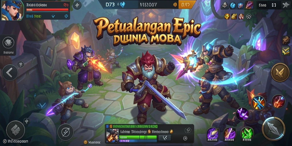 Tangkapan layar D73 menampilkan aksi seru dalam pertempuran MOBA.