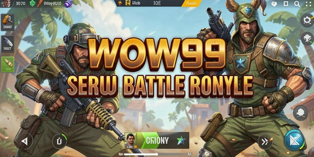 Screenshot WOW99 menampilkan aksi seru pertarungan Battle Royale.
